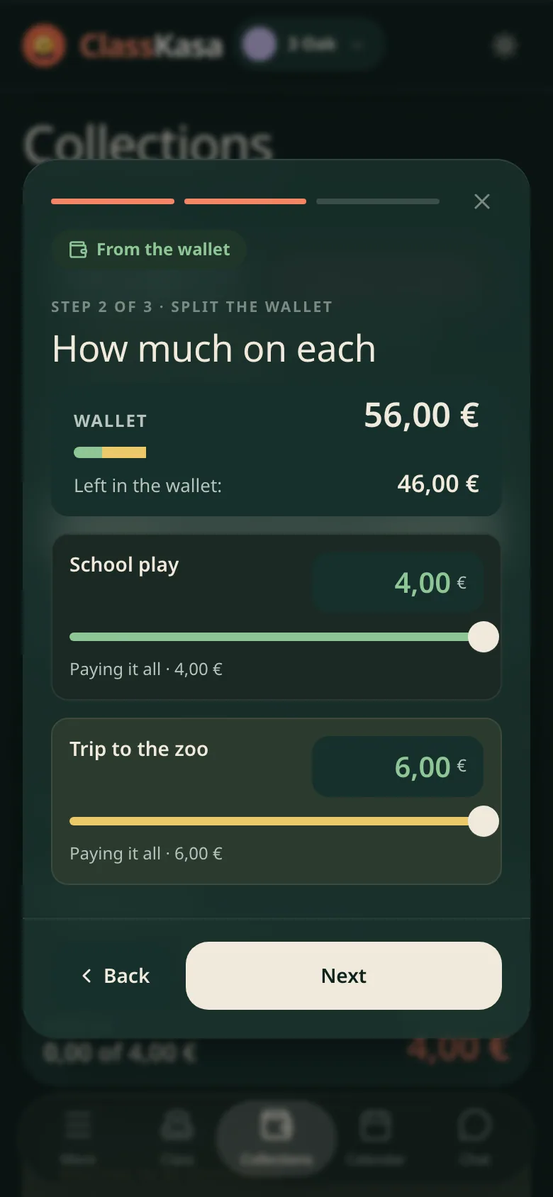 An overpayment in the family wallet in ClassKasa: how much stays, how much goes to the next collections